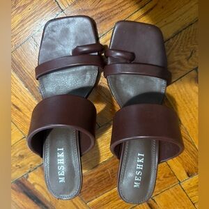 Meshki Chocolate Brown Slide Sandals